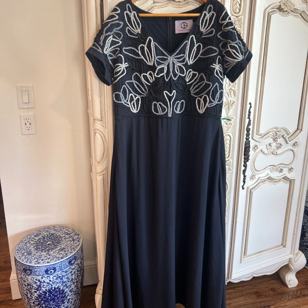 Gorgeous JS Collections 16w Mother of the Bride wedding evening navy blue NWT